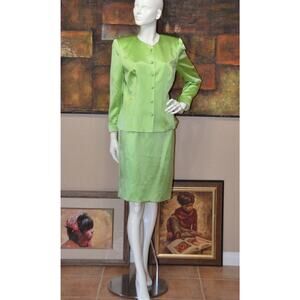Lourdes Chavez Haute Couture Silk Skirt Designer Suit Size 6